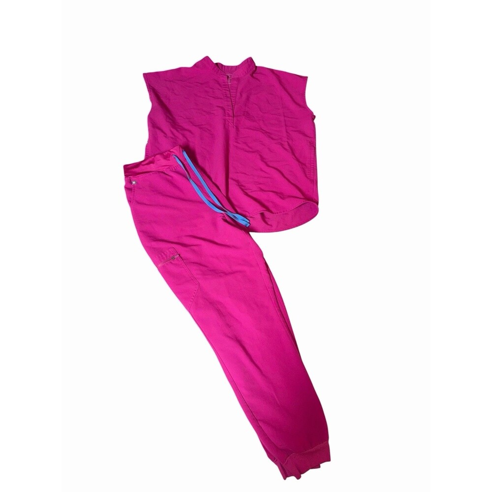 Figs Raspberry Sorbet Technical Scrub Set XL-T Bottoms L Top Sleeveless